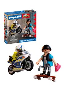 Konstruktions-Spielset Playmobil "Verfolgungsjagd mit Motorrad (72079), City Action", bunt, Spielbausteine, Kinder, Kunststoff, Konstruktions-Spielset, Made in Europe