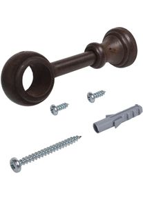 Tr&auml;ger Liedeco "Th&uuml;ringen" Gr. 1, braun (nussbaum), L:12,5cm, Gardinenstangenhalterungen, Tr&auml;ger, f&uuml;r Gardinenstangen &Oslash; 28 mm