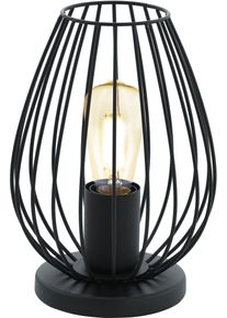 Eglo Tischleuchte "NEWTOWN Tischlampe, schwarz, Stahl, E27, Schalter, Nachttischlampe", schwarz, 1, &Oslash; 16cm H: 23cm, Leuchten, Schlicht, modern, Vintage, Retro, Wohnzimmer, Schlafzimmer, 23x16x12cm, Tischleuchte