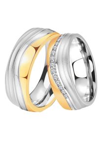 Trauring DOOSTI "Schmuck Geschenk Edelstahl Trauring Ehering Partnerring LIEBE" Gr. 62, gold (edelstahlfarben, gelbgoldfarben), Fingerringe, Damen, 62, ohne Zirkonia, Edelstahl, 7mm, Trauring, wahlweise mit oder ohne Zirkonia