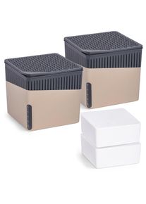 Luftentfeuchter Wenko "Cube", beige, B:16,5cm H:15,7cm T:16,5cm, Luftentfeuchter, Luftentfeuchter, 2 x 1000g