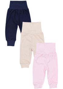 Pumphose TUPTAM "Pumphose Baby M&auml;dchen Lange Pumphose 3er Pack", M&auml;dchen, Gr. 80, N-Gr, beige (beige, dunkelblau, puderrosa), Obermaterial: 100% Baumwolle CO., Hosen Pumphose