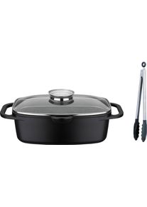 Br&auml;ter GSW "Gourmet Grantit", schwarz, B:21cm H:11,5cm L:40cm, T&ouml;pfe, Br&auml;ter, Induktion, 6 Liter, inkl. Servierzange