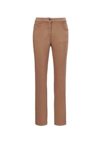 2-in-1-Hose GOLDNER "Hose Carla in jeanstypischer Form und trendstarker Farbe", Damen, Gr. 50, N-Gr, braun (milchkaffee), Obermaterial: 65% Baumwolle CO. 30% Polyester PES. 5% Elasthan EL., normal, Hosen 2-in-1-Hose, Ohne