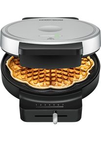 Rommelsbacher Waffeleisen "WA 850", silber (schwarz, silber), B:20cm H:8,6cm T:26cm, Waffeleisen, Herzform &agrave; 17,5 cm &Oslash;, stufenlose Temperaturregelung, Waffeleisen