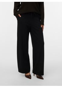V&eacute;ro Moda Schlupfhose VERO MODA "VMEVA MW WIDE STRING PANT NOOS", Damen, Gr. S (36), L&auml;nge 30, schwarz, Obermaterial: 65% Viskose, 30% Polyamid, 5% Elasthan, unifarben, normal, Hosen Schlupfhose