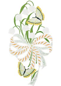Fensterbild "Fensterbild "Maigl&ouml;ckchen" farbig", bunt, B:16cm H:31cm, Polyester, W. REUTER & SOHN - PLAUENER SPITZE, Fensterbilder, Fensterbild