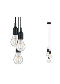 Paulmann Pendelleuchte "Neordic Ketil max. 3x60W Schwarz 230V Sililkon/Kunststoff", schwarz, 3, &Oslash; 10cm, 1 Stk., Leuchten, E27, Pendelleuchte