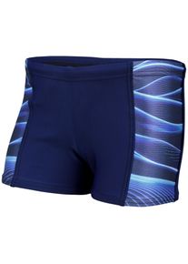Badehose AQUARTI "Badehose Jungen Schwimmhose Kontrastfarbige Eins&auml;tze", Jungen, Gr. 134, N-Gr, blau (11307 dunkelblau, blau), Obermaterial: 80% Polyamid PA. 20% Elasthan EL., Badehosen Badehose