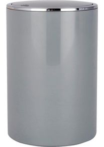 M&uuml;lleimer Wenko "Inca", grau (grau, chromfarben), B:18,5cm H:25,5cm T:18,5cm &Oslash;:18,5cm, Kunststoff, M&uuml;lleimer, M&uuml;lleimer, mit Schwingdeckel, 5 Liter