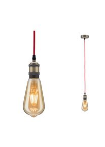 Paulmann Pendelleuchte "Neordic Eldar max. 1x60W Nickel geb&uuml;rstet 230V Metall", rot (rot, nickelfarben), 1, &Oslash; 10cm, 1 Stk., Leuchten, E27, Pendelleuchte