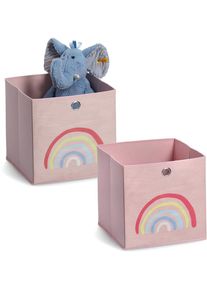 Organizer zeller PRESENT "Rosy Rainbow", rosa (ros&eacute;), B:28cm H:28cm T:28cm, Vlies, Aufbewahrungsboxen, Organizer, Aufbewahrungsbox, flach klappbar, Vlies