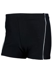 Badehose AQUARTI "Badehose Jungen Badehose Gestreift mit Motiven", Jungen, Gr. 140, N-Gr, wei&szlig; (022 schwarz, wei&szlig;), Obermaterial: 80% Polyester PES. 20% Elasthan EL., Badehosen Badehose