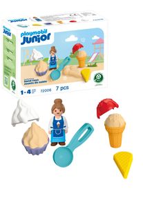 Konstruktions-Spielset Playmobil "Sand-Eisdiele (72006), Junior Sand", bunt, Spielbausteine, Kinder, Kunststoff, Konstruktions-Spielset, Made in Europe