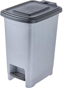 M&uuml;lleimer keeeper "olaf", silber (light silber), B:28cm H:35cm T:21cm, Kunststoff, M&uuml;lleimer, M&uuml;lleimer, leicht zu reinigen, komfortables &Ouml;ffnen und Schlie&szlig;en mit Tretpedal