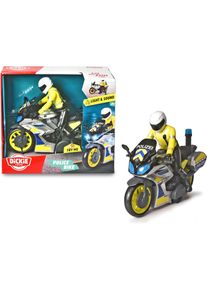 Spielzeug-Motorrad DICKIE TOYS "Police Bike", blau (blau, silber), Spielzeugfahrzeuge, KinderT:17cm, Kunststoff, Spielzeug-Motorrad, mit Licht und Sound, T:17cm