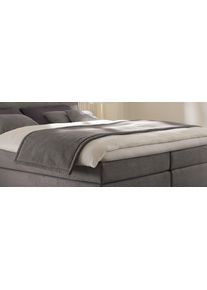 Bett&uuml;berwurf Hapo "Hana Plaid", grau (anthrazit), B:160cm L:70cm, Vlies, Tagesdecken, Bett&uuml;berwurf, beidseitig Stoff mit Vlie&szlig;watte versteppt