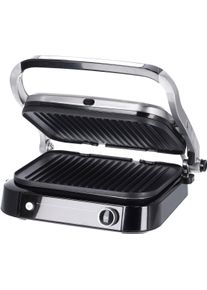 Kontaktgrill Severin "KG 2395", schwarz (schwarz, silber), B:21,8cm H:42,3cm T:38,2cm, Kontaktgrill_Standgrill_Tischgrill_Teppanyakigrill, Kontaktgrill