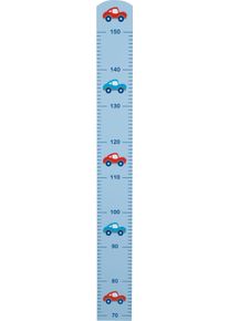 Messlatte Roba "Rennfahrer", blau, B:10cm H:90cm T:1cm, MDF, Messlatten, Messlatte, mit Auto Motiv, Skala bis 150 cm
