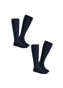 Kniestr&uuml;mpfe Hudson "Kniestrumpf Only 2-Pack", Herren, Gr. 43-46, blau (marine 0337), Obermaterial: 75% Baumwolle CO. 23% Polyamid PA. 2% Elasthan EL., Socken Kniestr&uuml;mpfe