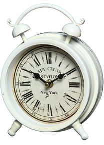 Tischuhr AMBIENTE HAUS "Tischuhr aus Metall - wei&szlig; 16cm", wei&szlig;, Tischuhren, Tischuhr