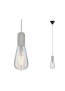 Paulmann Pendelleuchte "Neordic Jano max. 1x60W Grau/Schwarz 230V Beton/Kunststoff", grau (grau, schwarz), 1, &Oslash; 11cm, 1 Stk., Leuchten, E27, Pendelleuchte