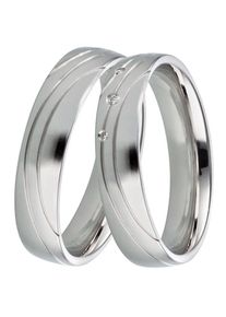 Trauring DOOSTI "Schmuck Geschenk Silber 925 Trauring Ehering Partnerring LIEBE" Gr. 52, silber (silberfarben), Fingerringe, Damen, 52, ohne Brillanten, Silber 925 (Sterlingsilber), 5mm, Trauring, Made in Germany, wahlweise mit oder ohne Brillanten