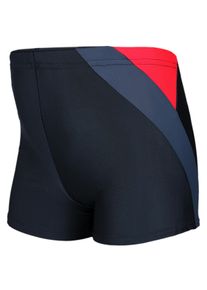 Badehose AQUARTI "Badehose Jungen Badehose Gestreift mit Motiven", Jungen, Gr. 152, N-Gr, schwarz (020 schwarz, graphit, rot), Obermaterial: 80% Polyester PES. 20% Elasthan EL., Badehosen Badehose