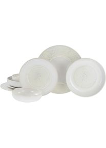 Teller-Set Creatable "Unico, Teller Set, 8-tlg.", wei&szlig; (toscania), 8, Steinzeug, Geschirr-Sets, Teller-Set, Eleganter Flair, Breite Fahne, Edel