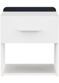 Nachtschrank Demeyere Group "REVERSO Nachttisch mit 1 Schublade", wei&szlig; (matt wei&szlig;), B:40cm H:45,8cm T:34,3cm, Holzwerkstoff, Schr&auml;nke, Nachtschrank, modernes minimalistisches Design
