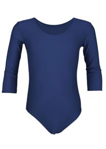 Turnanzug AQUARTI "Body M&auml;dchen Ballett Trikot 3/4 Arm", M&auml;dchen, Gr. 152, blau (dunkelblau), Obermaterial: 80% Polyamid PA. 20% Elasthan EL., Sportanz&uuml;ge Turnanzug