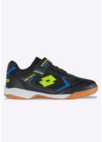 Hallenschuh Lotto, Jungen, Gr. 29, schwarz (schwarz, lime), Mesh, Synthetik, Schuhe Hallenschuh, Indoor Sportschuhe - mit nicht abf&auml;rbender Sohle