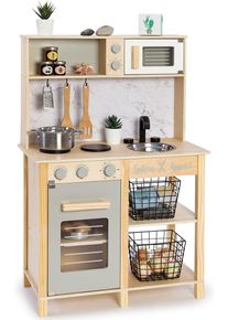 Spielk&uuml;che SUN "Little Chef", beige (natur, grau), Spielk&uuml;chen, KinderB:59cm H:90cm T:31cm, Holz, Spielk&uuml;che, aus Holz, B:59cm H:90cm T:31cm