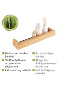 Wandregal Wenko "Bambusa", beige (natur), B:5cm H:9cm T:40cm, Bambus, Regale, Wandregal, 1 Ablage