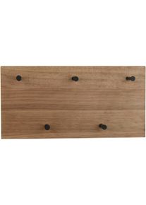 Wandgarderobe Mirrors and More "Samantha", braun (holzfarbig), B:40cm H:20cm T:29,2cm, Holz teilmassiv, Metall, Garderobenpaneele, Wandgarderobe