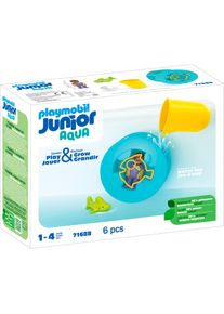 Konstruktions-Spielset Playmobil "Wasserwirbelrad mit Babyhai (71688), JUNIOR", bunt, Spielbausteine, Baby, Kunststoff, Konstruktions-Spielset, Made in Europe