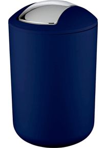 M&uuml;lleimer Wenko "Brasil", blau (dunkelblau), B:19,5cm H:31cm T:19,5cm, Kunststoff, M&uuml;lleimer, M&uuml;lleimer, mit Schwingdeckel, 6,5 Liter