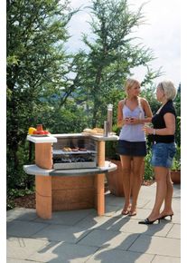 Holzkohlegrill Buschbeck "Grillbar Rica", orange (terrakotta, wei&szlig;), B:110cm H:93cm T:65cm, Grills, Holzkohlegrill, BxTxH: 110x65x93 cm