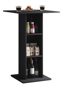 Bartisch Vcm "Holz Bartisch Tresen Stehtisch Bistrotisch Standos", schwarz, B:70cm T:70cm, Tische, Bartisch