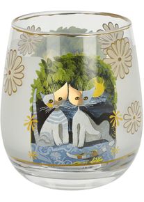 Windlicht Goebel "Windlicht R. Wachtmeister -Al chiaro di luna", transparent (bunt), B:8,5cm H:9,5cm T:8,5cm, Glas, Kerzenhalter, Windlicht