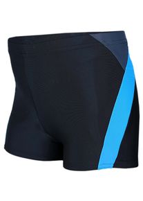 Badehose AQUARTI "Badehose Jungen Badehose Gestreift mit Motiven", Jungen, Gr. 134, N-Gr, blau (020 schwarz, graphit, blau), Obermaterial: 80% Polyester PES. 20% Elasthan EL., Badehosen Badehose