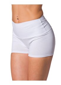 Hotpants ALKATO "Shorts Alkato Damen Sport Shorts mit Hohem Bund", Damen, Gr. 42, N-Gr, wei&szlig;, Obermaterial: 95% Baumwolle CO. 5% Elasthan EL., Hosen Hotpants