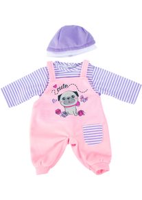 Puppenkleidung BAYER "Latzhose Hund 38 cm", lila (lila, rosa), Puppenkleidung, Baby, Puppenkleidung
