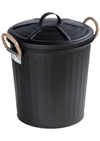 Kosmetikeimer Wenko "Gara", schwarz, B:24cm H:28,5cm T:23cm, Stahl, M&uuml;lleimer, Kosmetikeimer