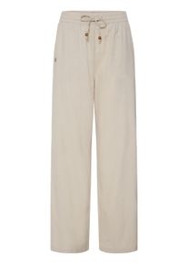 Leinenhose oxmo "Leinenhose OXAlfa Linen Mix", Damen, Gr. 40, N-Gr, grau (cement), Obermaterial: 55% Leinen LI. 45% Viskose CV., Hosen Leinenhose