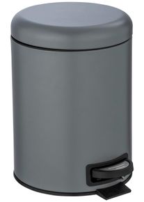 Kosmetikeimer Wenko "Leman", grau (grau, schwarz), B:21cm H:24cm T:28cm, Stahl, M&uuml;lleimer, Kosmetikeimer, 5 Liter, BxTxH: 21x28x24 cm