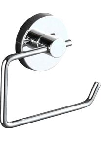 Toilettenpapierhalter Wenko "Milazzo", grau (chromfarben), B:13,5cm H:17,5cm L:16cm, Stahl, Toilettenpapierhalter, Toilettenpapierhalter, Befestigen ohne bohren