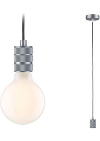Paulmann Pendelleuchte "Tilla", grau (aluminiumfarben), 1, &Oslash; 10cm, 1 Stk., Leuchten, E27, max. 1x60W E27, 230V, Stoff/Metall, Pendelleuchte