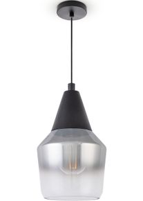 Paco Home Pendelleuchte "DIANA", schwarz (silberfarben), &Oslash; 13,7cm, Leuchten, Esstisch Deckenlampe Glas Lampenschirm Modern Vintage Industrial E27, Pendelleuchte
