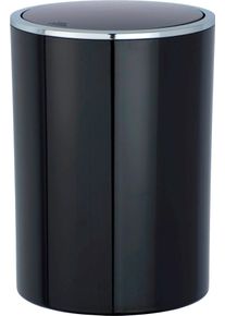 M&uuml;lleimer Wenko "Inca", schwarz (schwarz, chromfarben), B:18,5cm H:25,5cm T:18,5cm &Oslash;:18,5cm, Kunststoff, M&uuml;lleimer, M&uuml;lleimer, mit Schwingdeckel, 5 Liter